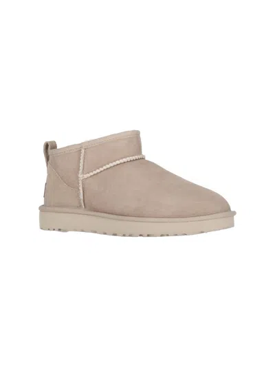 Ugg Classic Ultra Mini Ankle Boots In Neutral