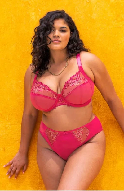 Elomi Women's Teagan Full-figure Underwire Plunge Bra El302602 In Pink