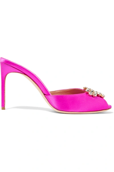 Brian Atwood Jodie Crystal-embellished Satin Sandals