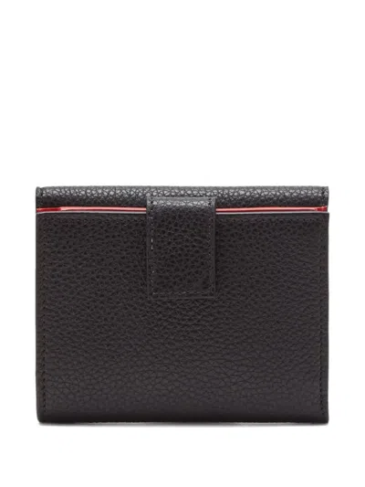 Ferragamo Gancini Grained Leather Compact Wallet In Black
