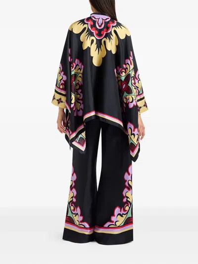 La Doublej La Double J Silk Twill Palazzo Pants With Relaxed Leg Design In Multi