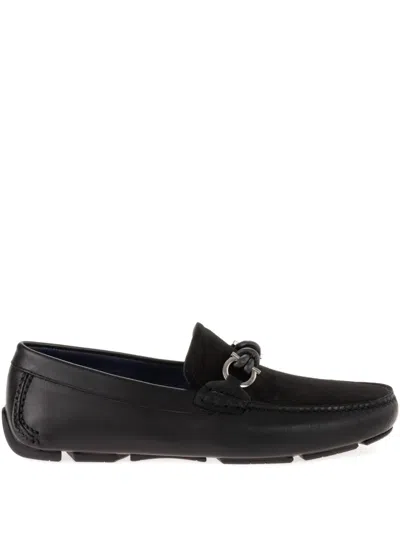 Ferragamo Gancini Leather Loafers In Multicolor
