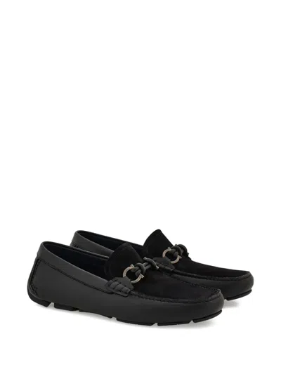 Ferragamo Gancini Leather Loafers In Multicolor