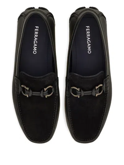 Ferragamo Gancini Leather Loafers In Multicolor