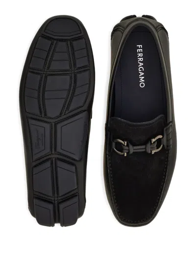 Ferragamo Gancini Leather Loafers In Multicolor