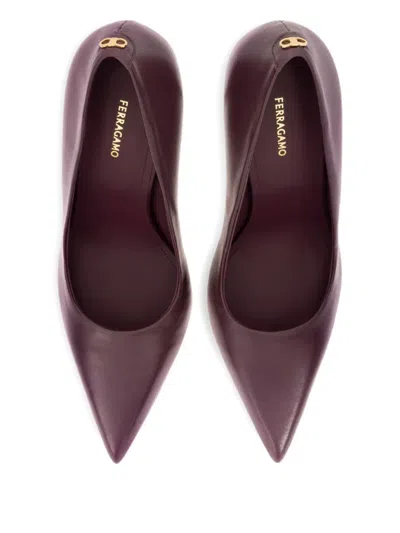 Ferragamo Pointed-toe Heeled Pumps In Burgundy