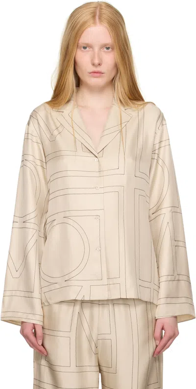 Totême Silk Shirt With Monogram Logo Embroidery