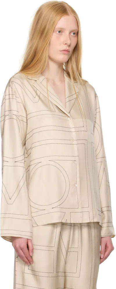 Totême Silk Shirt With Monogram Logo Embroidery