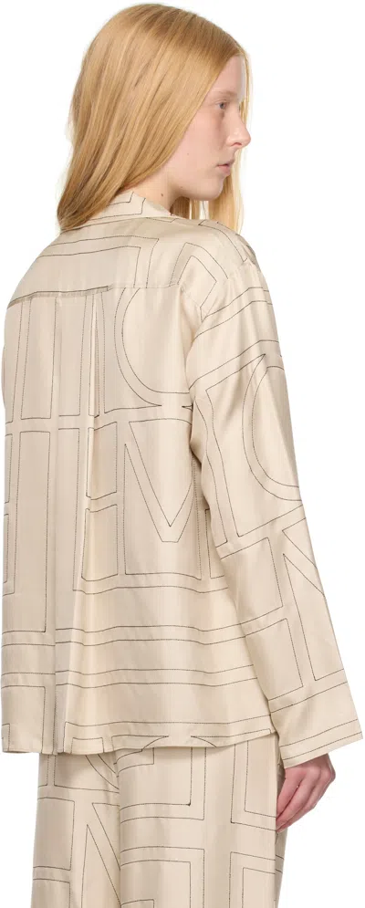 Totême Silk Shirt With Monogram Logo Embroidery