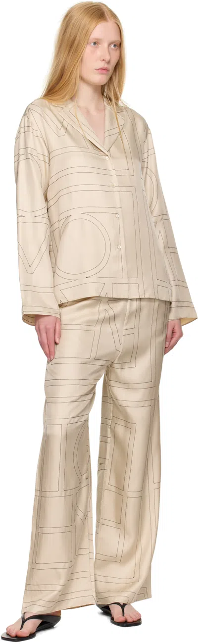 Totême Silk Shirt With Monogram Logo Embroidery