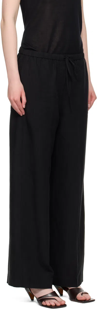 Totême Black Fluid Drawstring Lounge Pants In Black