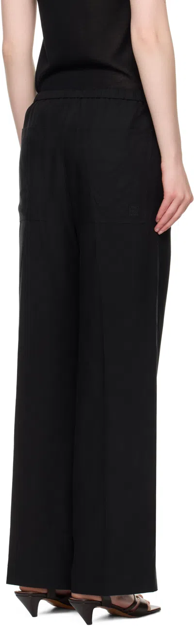 Totême Black Fluid Drawstring Lounge Pants In Black