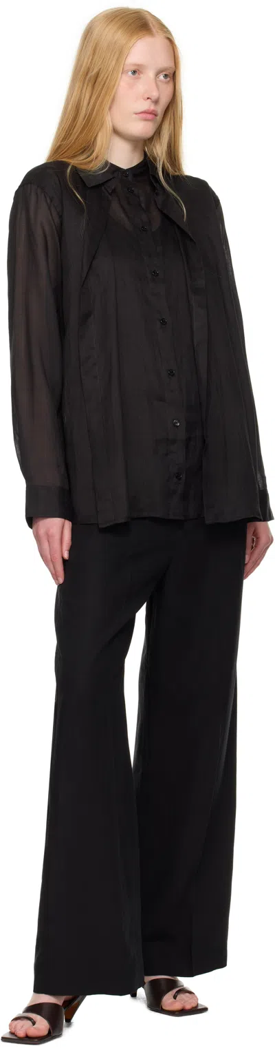 Totême Black Fluid Drawstring Lounge Pants In Black