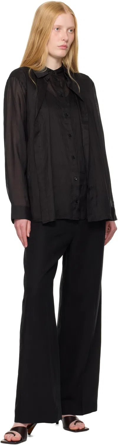 Totême Black Fluid Drawstring Lounge Pants In Black