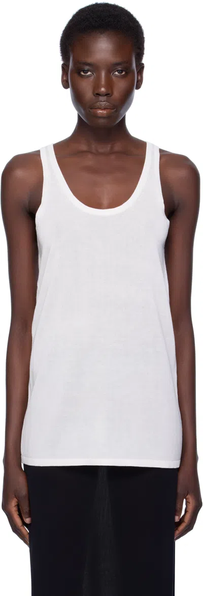 Totême Toteme Women Cotton Ribbed Knit Tank Top In White