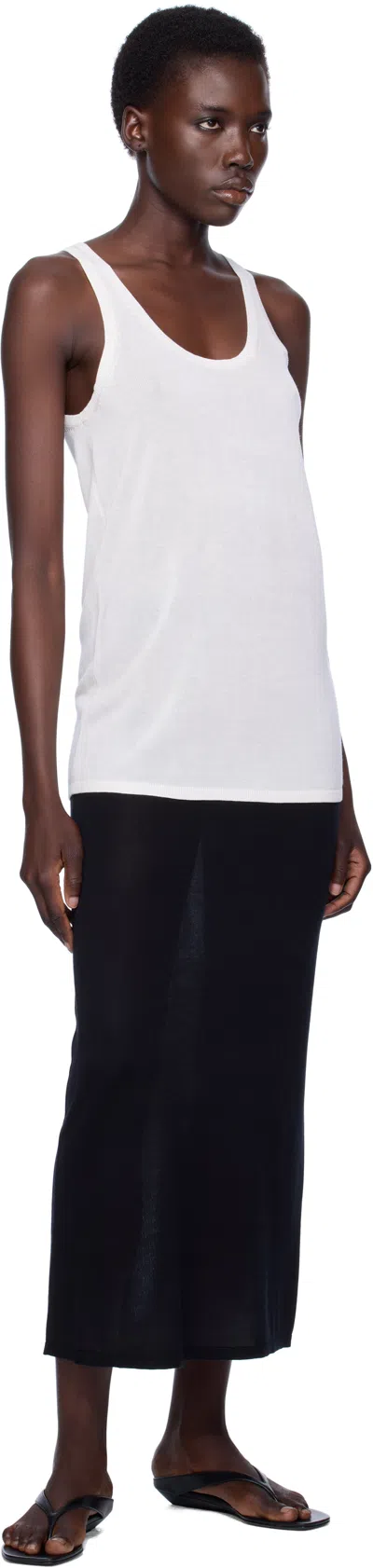 Totême Toteme Women Cotton Ribbed Knit Tank Top In White