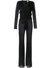 GALVAN pleated deep v-neck jumpsuit,DRYCLEANONLY