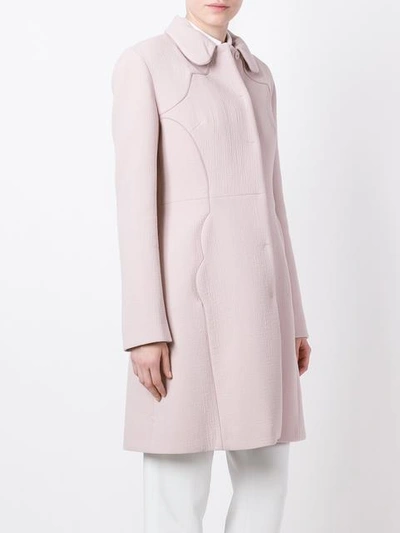 Shop Giambattista Valli Textured Flared Coat In Pink