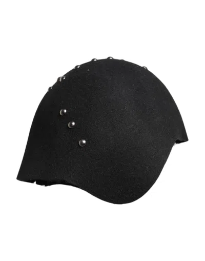 Dolce & Gabbana Black Wool Multicolor Embellished Cloche Hat In Black