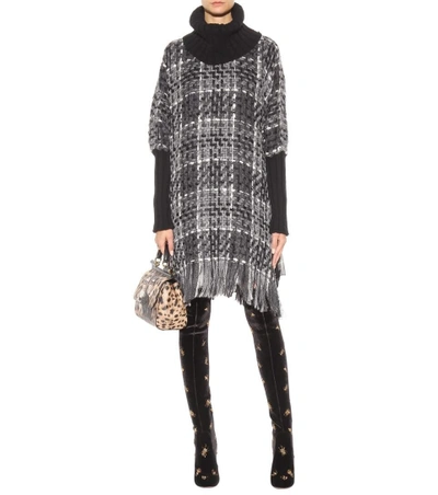 Shop Dolce & Gabbana Wool, Cashmere And Cotton-blend Poncho