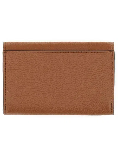 Michael Kors Textured Pebbled Leather Wallet In Brown