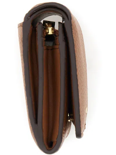 Michael Kors Textured Pebbled Leather Wallet In Brown