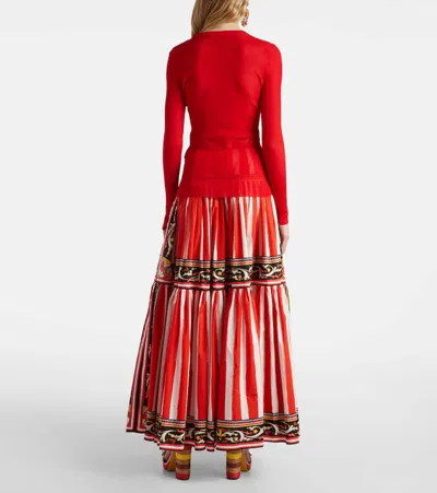 Dolce & Gabbana Red Wool Knit Round Neck Pullover Sweater In Red