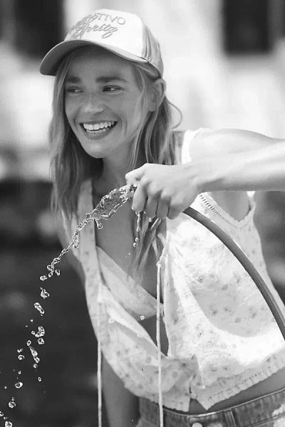 Coney Island Picnic Script Baseball Cap In White