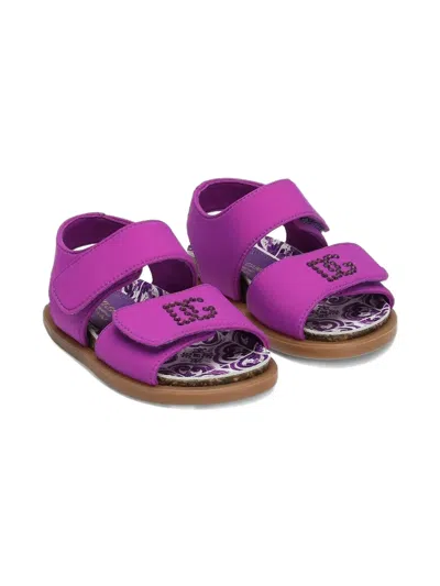 Dolce & Gabbana Logo-embellished Sandals In Purple