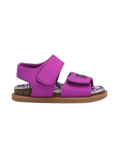 Dolce & Gabbana Logo-embellished Sandals In Purple