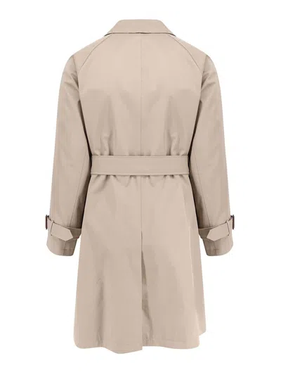 Burberry Organic Cotton Trench With Check Lining In Beige