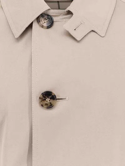 Burberry Organic Cotton Trench With Check Lining In Beige