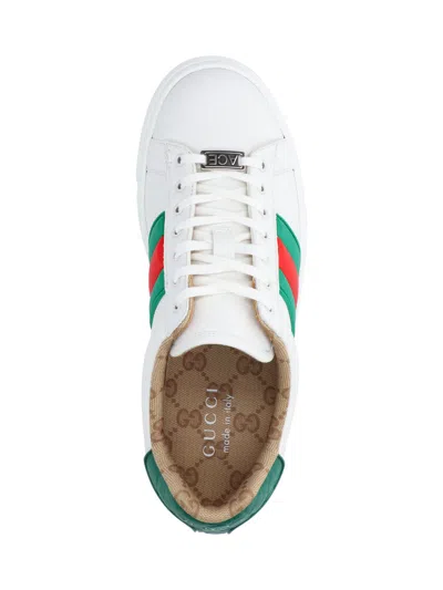 Gucci Ace Leather Low-top Sneakers In Animal Print