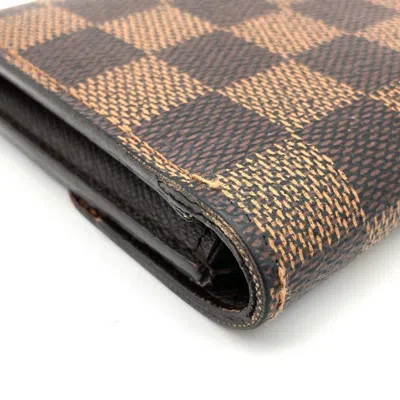Pre-owned Louis Vuitton Brown Damier Canvas Ebene Damier Canvas Long Wallet (bi-fold) ()