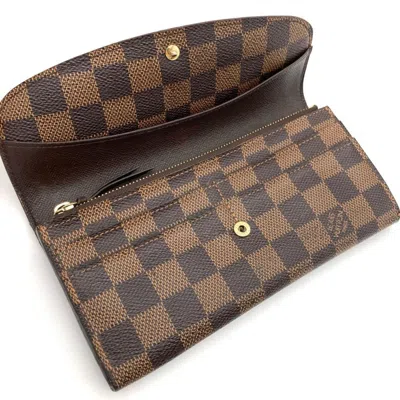 Pre-owned Louis Vuitton Brown Damier Canvas Ebene Damier Canvas Long Wallet (bi-fold) ()