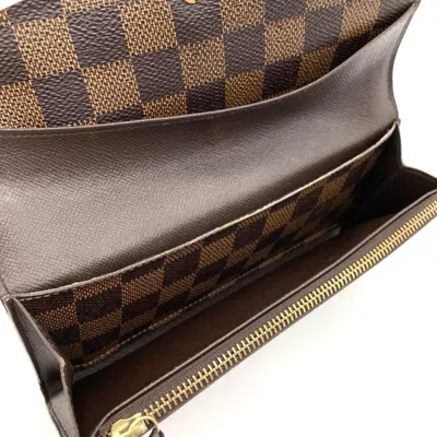 Pre-owned Louis Vuitton Brown Damier Canvas Ebene Damier Canvas Long Wallet (bi-fold) ()