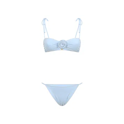 La Reveche Light Blue Bikini With Adjustable Straps In Blue