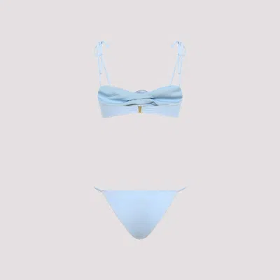 La Reveche Light Blue Bikini With Adjustable Straps In Blue
