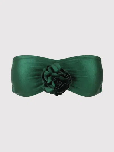 Zimmermann Waverly Flower Bandeau Bra Bikinis Green In Green