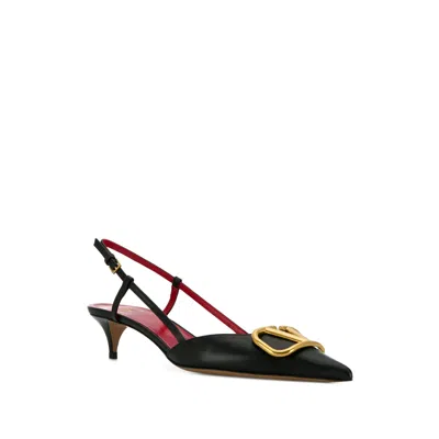 Valentino Pointed Toe Slimback Pump With Vintage-effect Brass Detail