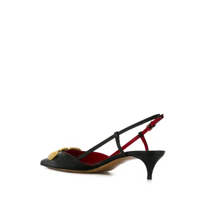 Valentino Pointed Toe Slimback Pump With Vintage-effect Brass Detail