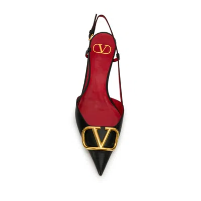 Valentino Pointed Toe Slimback Pump With Vintage-effect Brass Detail