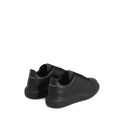 Alexander Mcqueen Black Sneakers With Logo Lettering On The Rear And Oversize Rubber Sole In Leather