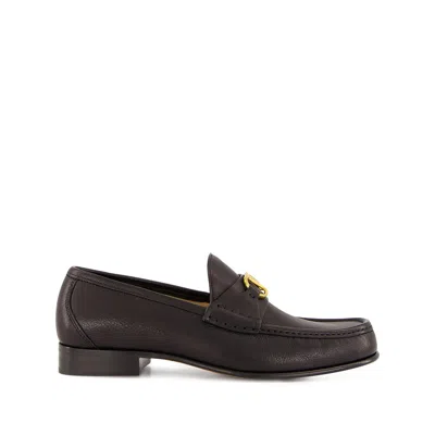 Valentino Garavani Vlogo Signature Loafer With Gold-tone Logo Detail In Black