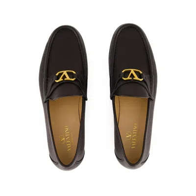 Valentino Garavani Vlogo Signature Loafer With Gold-tone Logo Detail In Black