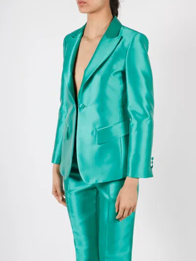 Alberta Ferretti Mikado Tailored Blazer Blazer Green