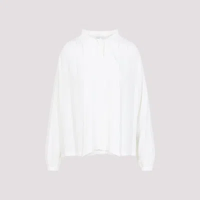 Giambattista Valli High Neck Acrylic-silk Blend Shirt With Pleating