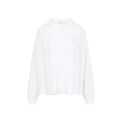 Giambattista Valli High Neck Acrylic-silk Blend Shirt With Pleating