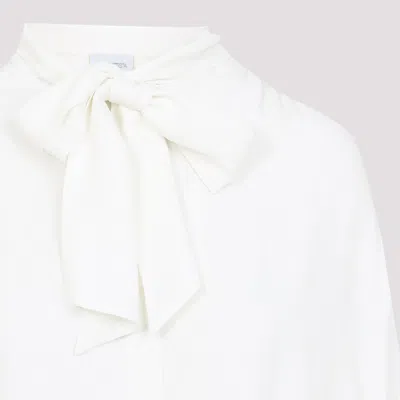 Giambattista Valli High Neck Acrylic-silk Blend Shirt With Pleating