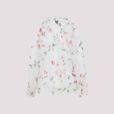 Giambattista Valli Silk Blouse With Balloon Sleeves And Floral Pattern